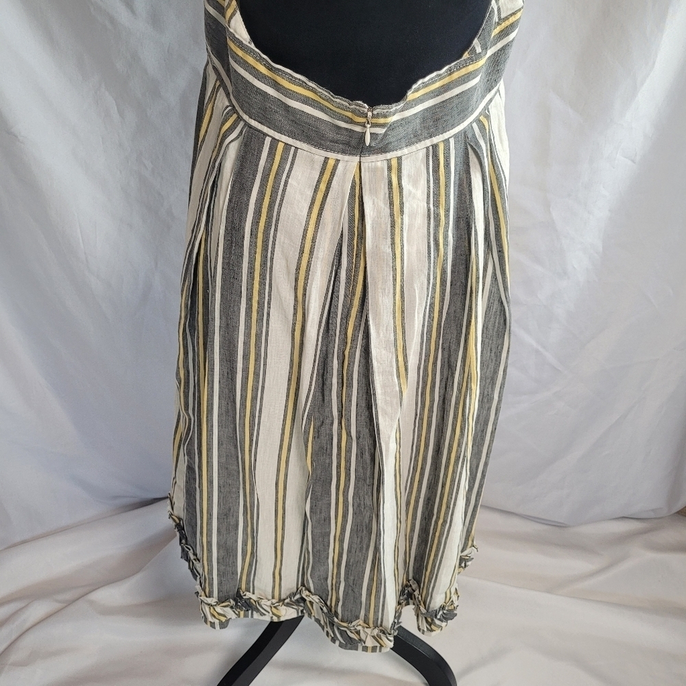 J.Crew Sylvan Backless Halter Striped Dress Linen Blend Size 14( see measurement - Picture 5 of 12